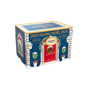Visuel 1 du produit Assortiment thés et tisanes de Noël bio Provence d'Antan - 36 g dans une boîte en métal