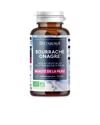 Visuel 1 du produit Complément alimentaire huile de bourrache onagre bio beauté de la peau Dietaroma - 180 gélules