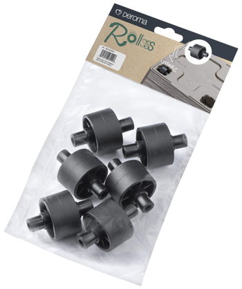 Visuel 1 du produit Sachet de 6 roulettes noires en plastique Deroma