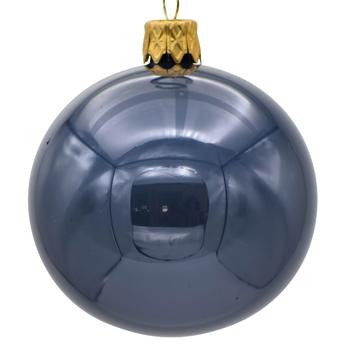 Visuel 1 du produit Boule de Noël en verre bleu vif - Ø 6 cm