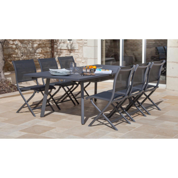 Visuel 1 du produit Chaise pliante grise en aluminium Proloisirs Elégance