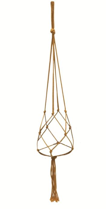 Visuel 1 du produit Suspension pour plante en macramé de jute ocre - 90 cm