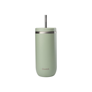 Visuel 1 du produit Cold cup isotherme en inox coloris vert tilleul avec anse Qwetch Matt - 600 ml