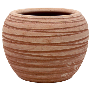 Visuel 1 du produit Pot en terre cuite claire Anticomestiere Sfera rigata impruneta - Ø 21 X H 25 cm