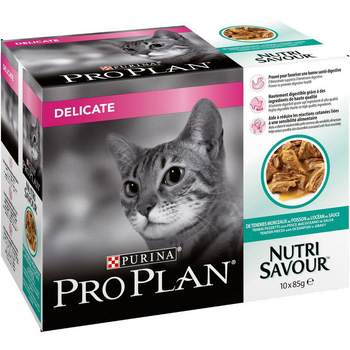 Visuel 1 du produit Pâtée pour chat delicate au poisson Pro plan 10 x 85 g
