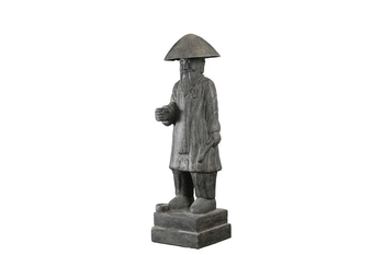 Visuel 1 du produit Décoration pour jardin aquatique coloris noir en pierre reconstituée figurine vieil homme pêcheur  SEDA - 120 cm