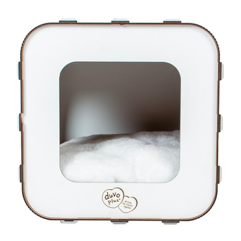 Visuel 1 du produit Maison pour chat coloris blanc Europet - 33,5 x 40 x 34 cm