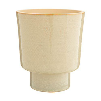 Visuel 1 du produit Cache-pot Alto coloris beige en céramique -  Ø 21,5 cm x 24,5 cm
