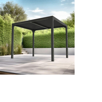 Visuel 1 du produit Pergola bioclimatique coloris gris en aluminium - 2,4 x 3 m