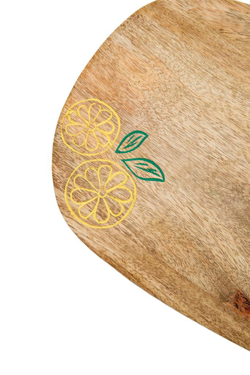 Visuel 1 du produit Planche ovale citron coloris marron en bois de manguier - 38 x 26 x 3 cm