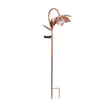 Visuel 1 du produit Balise solaire à piquer forme fleur en métal marron éclairage blanc chaud Smart Garden Damasque - 90 x 26 x 20,5 cm