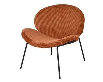 Visuel 1 du produit Fauteuil à stries marron indoor - 72 x 67,5 x 73,5 cm