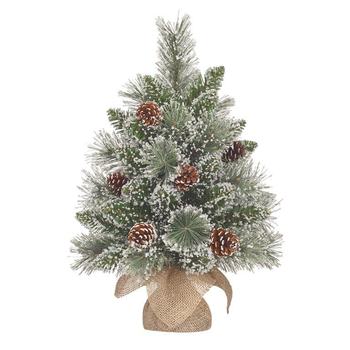 Visuel 1 du produit Sapin de Noël artificiel givré avec toile de jute Vandans - 45 cm