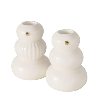 Visuel 1 du produit Bougeoir en céramique blanche Islo - Ø 7 x H 9,5 cm