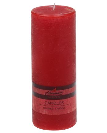 Visuel 1 du produit Bougie cylindrique rubis Rustique grand modèle - Ø 7,8 x H 20 cm