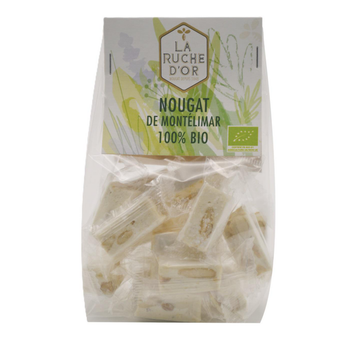 Visuel 1 du produit Nougat de Montélimar 100 % bio La Ruche d'Or - en sachet de 150 g