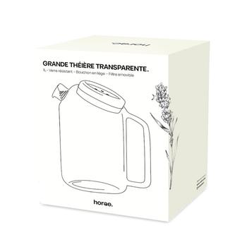 Visuel 1 du produit Grande théière coloris transparent en verre soufflé Horae - 1 L