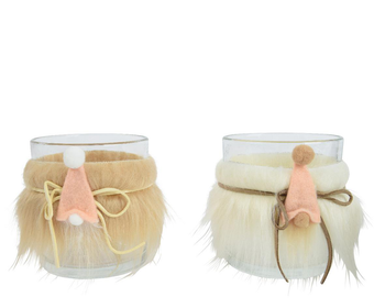 Visuel 1 du produit Photophore en verre décor gnome - Ø 10 x H 10 cm