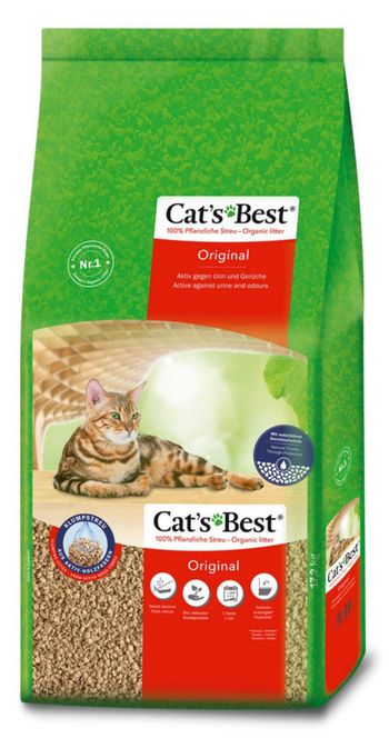 Visuel 1 du produit Litière végétale agglomérante pour chat et furet Cat’s Best Original 40 L - 17.2 kg