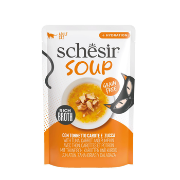 Visuel 1 du produit Alimentation humide pour chat soupe thon carottes citrouille Schesir - 70 g
