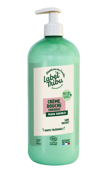 Visuel 1 du produit Crème de douche surgras peaux sensibles bio Label Tribu - 1 L