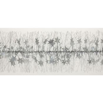 Visuel 1 du produit Guirlande scintillante à étoiles en plastique argent - Ø 100 mm x 2 m
