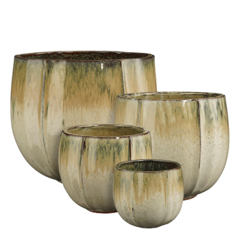 Visuel 1 du produit Pot rond en céramique coloris crème Edelman Corsica - Ø 21 x H 19 cm