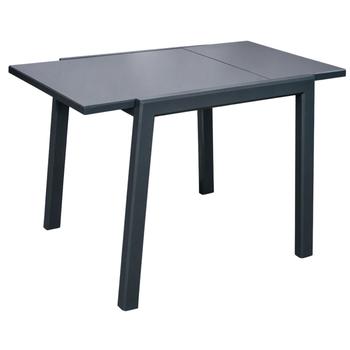 Visuel 1 du produit Table extensible en aluminium/verre, graphite/gris PROLOISIRS Elise - 90/170x90cm