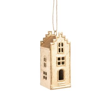 Visuel 1 du produit Suspension maison haute en métal doré - 4,3 x 4,3 x 10 cm