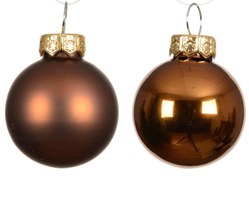 Visuel 1 du produit Ensemble de 6 boules en verre brillant et mat espresso - Ø 8 cm