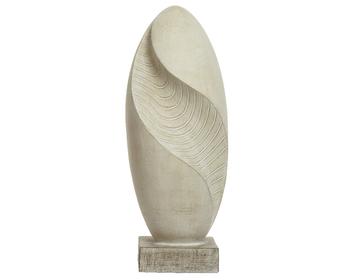 Visuel 1 du produit Statue ovale en fibre argile coloris blanc cassé Decoris - 30,5 x 30,5 x 79 cm