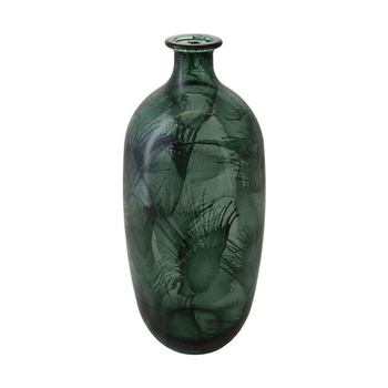 Visuel 1 du produit Vase en verre recyclé bleu vert - Ø 16 x H 38 cm