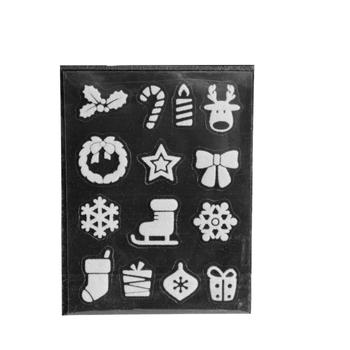Visuel 1 du produit Décoration de Noël stickers floqués sujets en PVC coloris blanc - x 14