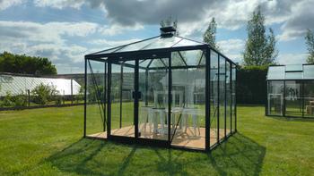 Visuel 1 du produit Serre de jardin en aluminium laqué noir ACD Pauline - 306 x 306 cm