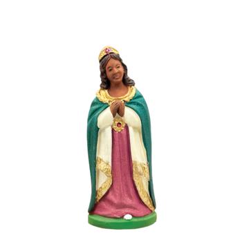 Visuel 1 du produit Santon personnage pour crèche ou village de Noël Sainte Sara coloris multicolore en argile - H 7 cm