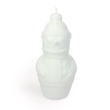 Visuel 1 du produit Bougie bonhomme de neige en pull en cire blanche Maison Berger - 8 x 7,5 x 15 cm