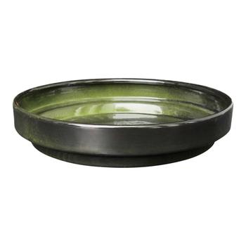 Visuel 1 du produit Soucoupe ronde en métal recyclé coloris vert algue vif Upcycle Conique - Ø 18 x H 3,5 cm