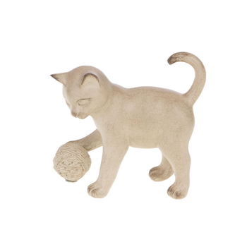 Visuel 1 du produit Chat décoratif en résine crème Izzi - 9 x 16,5 x 13 cm