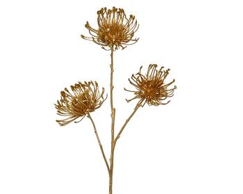 Visuel 1 du produit Branche artificielle décorative 3 fleurs coloris or - 24 x 22 x 75 cm