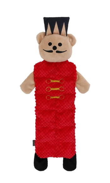 Visuel 2 du produit Peluche plate de Noël pour chien ours casse-noisette coloris rouge Wouapy - grand modèle