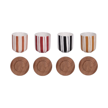 Visuel 1 du produit Coffret de 4 tasses à espresso en porcelaine multicolore Singita - 10 cl