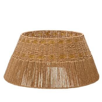 Visuel 1 du produit Cache-pied pour sapin de Noël de 240 cm coloris beige en corde - Ø 70 x H 28 cm