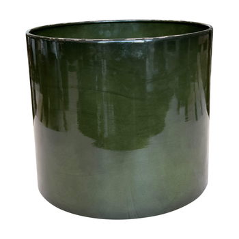 Visuel 1 du produit Pot cylindrique coloris vert en métal recyclé - 31 x 31 x 27 cm