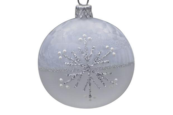 Visuel 1 du produit Suspension boule décorative Nordique coloris blanc en verre - Ø 7 cm