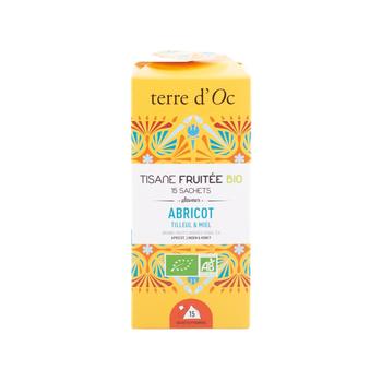 Visuel 1 du produit Tisane bio fruitée abricot tilleul miel Terre d’Oc - 15 infusettes