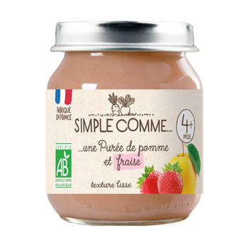 Visuel 1 du produit Pot pomme fraise bio Simple Comme - 125g