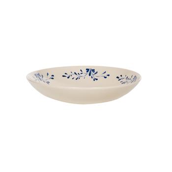 Visuel 1 du produit Assiette creuse en grès blanc à motif bleu Appoline - Ø 22 cm