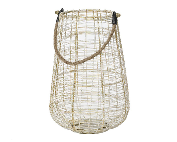 Visuel 1 du produit Lanterne en fer blanc et or - Ø 21 x H 31 cm