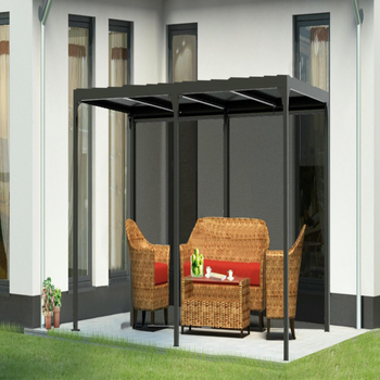Visuel 1 du produit Pergola bioclimatique coloris gris en aluminium - 3,6 x 5,98 m