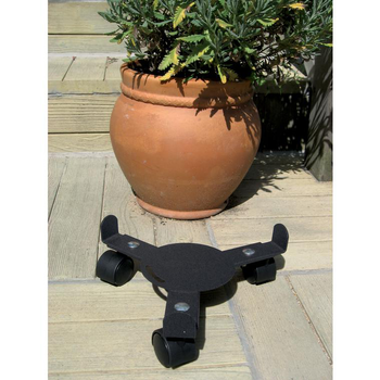 Visuel 1 du produit Support 3 roulettes extensible gris martelé 27 à 37 cm